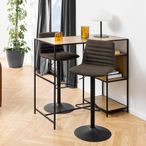 Kimmy Barstool - Set of 2 - Anthracite Fabric - Gas Lift