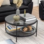 Bayonne Coffee Table - Round - Smoked Glass