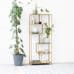 Seaford Bookshelf - Tall Open - Black and Gold Metal