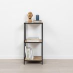Seaford Shelving Unit - Small Open - Oak and Black Metal