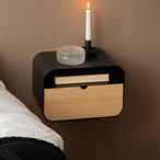 Joliet Bedside Table - 1 Drawer - Wall Mounted - Floating - Matt Black