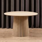 Christo Dining Table - 4 Seater - Round - Slatted Pedestal - 120cm - White Oak