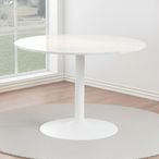 Tarifa Round Dining Table - 4 Seater - 110cm - White Marble