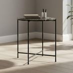 Avila Side Table - Small - Round - Brown Marble