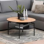 Goldington Coffee Table - Round - Oak and Black