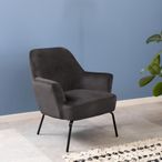 Melissa Lounge Chair - Dark Grey Velvet Fabric