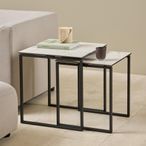 Katrine Coffee Table - Square - White Ceramic - Set of 2