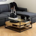 Randolf Coffee Table - Clear Glass and Black