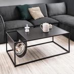 Seaford Coffee Table - Square - Black Melamine and Metal