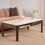 Southampton Coffee Table - 1 Drawer - Ceramic Top - Dark Oak