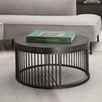 Strington Coffee Table - Round - Black Marble Effect