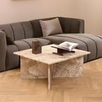 Vega Coffee Table - Square - Latte Brown Marble