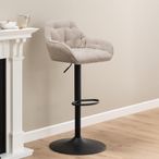 Brooke Barstool - Set of 2 - Beige Boucle Fabric - with Back