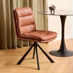 Dean Swivel Dining Chair - Set of 2 - Retro Brandy Faux Leather