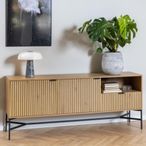Jaipur Extra Large Sideboard - 2 Door - 180cm - Fluted - Wild Oak