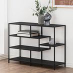 Seaford Shelving Unit - Open - Black Melamine and Metal