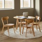 Roxby Round Dining Set - 4 Seater - 105cm - Oak
