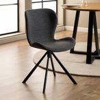 Batilda Swivel Dining Chair - Set of 2 - Anthracite Boucle Fabric
