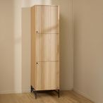 Albany Wardrobe - 2 Door - Narrow - Ribbed Oak