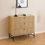 Albany Chest - 3 Drawer - Ribbed Oak