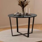 Amble Round Dining Table - 4 Seater - 110cm - Black Marble Effect