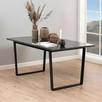Amble Round Dining Table - 6 Seater - 160cm - Black Marble Effect