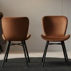 Batilda Dining Chair - Set of 2 - Copper Velvet Fabric