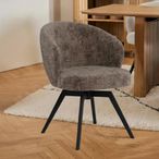 Darlene Swivel Dining Chair - Set of 2 - Dusty Brown Boucle Fabric