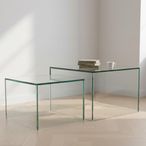 Dice Coffee Table - Clear Glass - Square - Set of 2