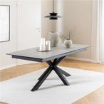 Heaven Extending Dining Table - 8-10 Seater - 200cm-240cm - Grey Ceramic - with Star Legs
