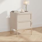 Palmdale Bedside Table - 2 Drawer - Grey
