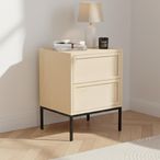 Palmdale Bedside Table - 2 Drawer - Oak