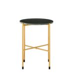Templar Side Table - Round - Green Marble and Gold