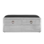 Avro Bench - 2 Drawer - Silver Aluminium Cladded
