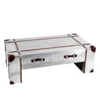 Avro Coffee Table - 2 Drawer - Silver Aluminium Cladded