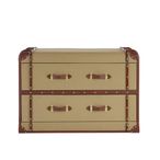 Columbus Cabinet - 2 Drawer - Canvas with Leather Trim