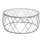 Ackley Coffee Table - Clear Glass Round with Chrome Base