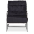 Hana Armchair - Black Velvet with Chrome Frame