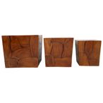 Surak Stools - Set of 3 - Teak Root