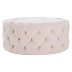 Suri Footstool - Round - Pink Tufted
