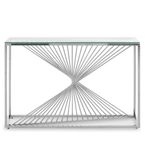 Amella Console Table - Glass with Silver Base