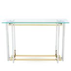 Elino Console Table - Glass with Chrome Base