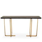 Lena Console Table - Dark Wood and Gold