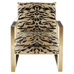 Gillett Armchair - Tiger Print Fabric with Gold Metal Legs