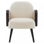 Hala Armchair - Natural Velvet Fabric Upholstered