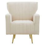 Hayley Armchair - Natural Velvet with Gold Metal Legs