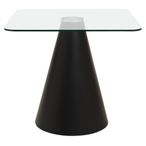 Azalea Dining Table - 2 Seater - 80cm - Square - Glass with Black Cone Base