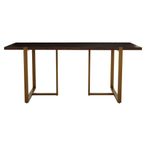 Brando Dining Table - 6 Seater - 180cm - Acacia Wood with Antique Brass Chevron Base