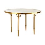 Modica Dining Table - 4 Seater - 120cm - Round - White Concrete with Gold Base