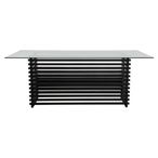 Vogue Dining Table - 8 Seater - 200cm - Glass with Black Base